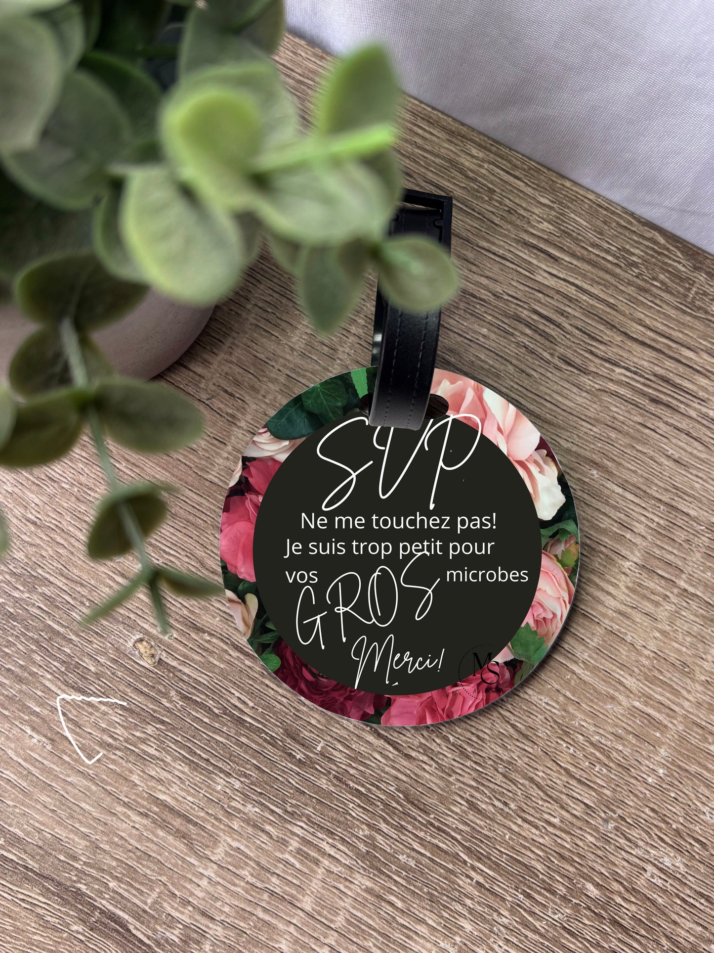 Affichette fleur rose